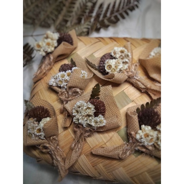 

[TERMURAH] Buket Mini Bunga Kering Rustic/ Hiasan Hampers/ Kado Wisuda