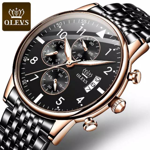 OLEVS New Arrivals Jam Tangan Pria Anti Air Original Analog