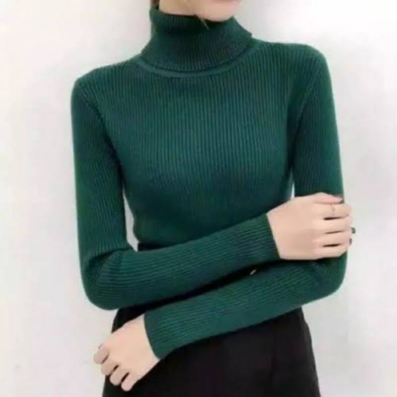 sweater rajut turtle neck famel