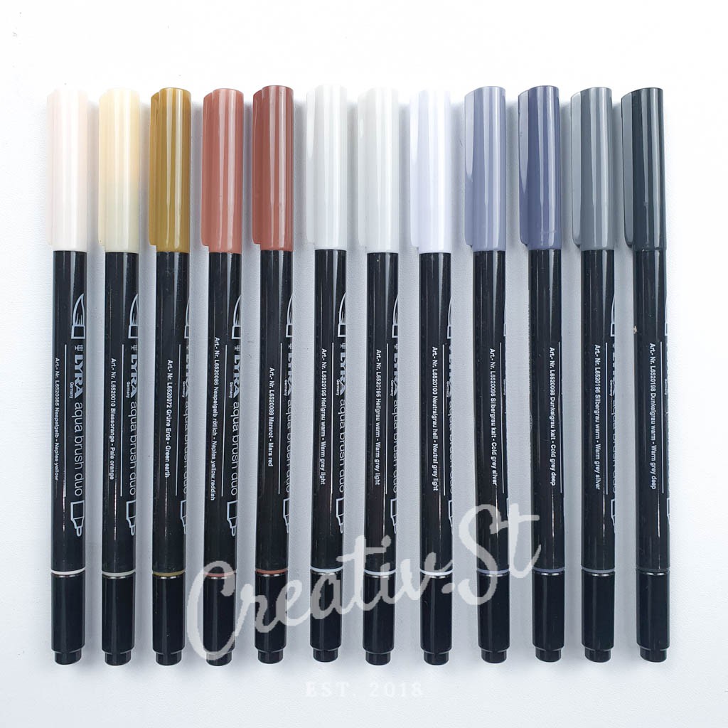 

LYRA Aqua Brush Duo Dual Brush Pen New Color Part 3 Brown Black Shade Spidol Kaligrafi