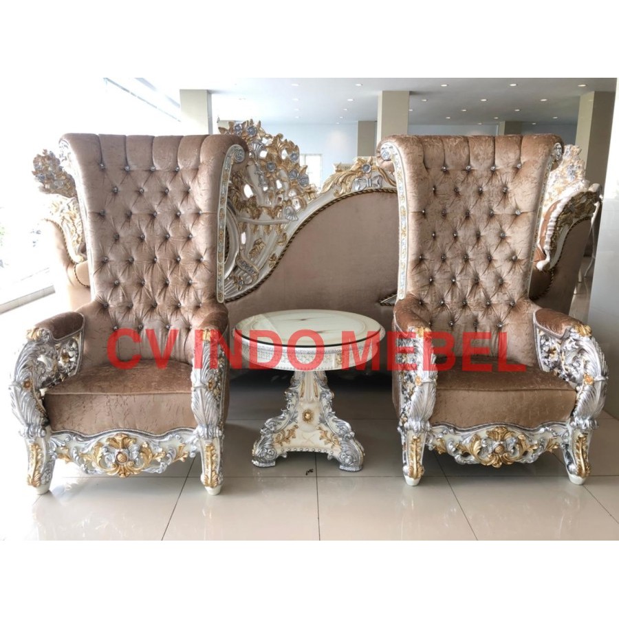 Kursi teras ukir klasik modern kursi raja sultan kursi pengantin makassar model baru murah promo