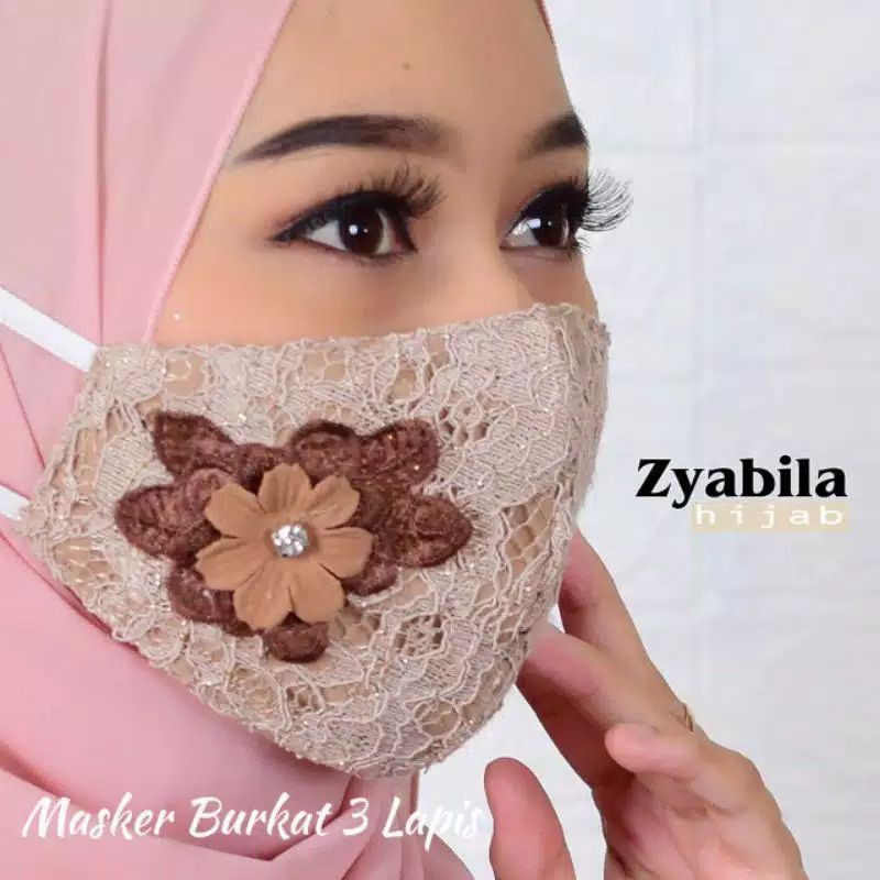 PROMO! Masker Brukat 3 Lapis Original ZiabilaHijab