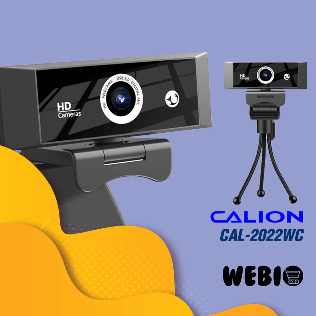 CAL-2022WC Webcam PC Laptop 1080P Web Cam Komputer With Mic Bisa Rotasi 360 &amp; Autofocus Super Jernih