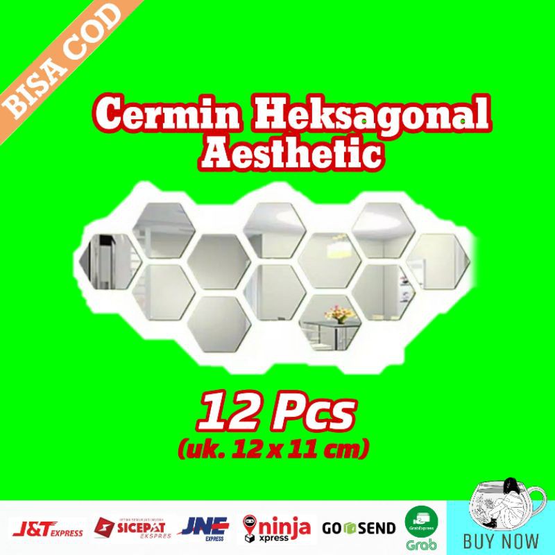 

KACA HEKSAGONAL (12pcs) 12 x 11 cm