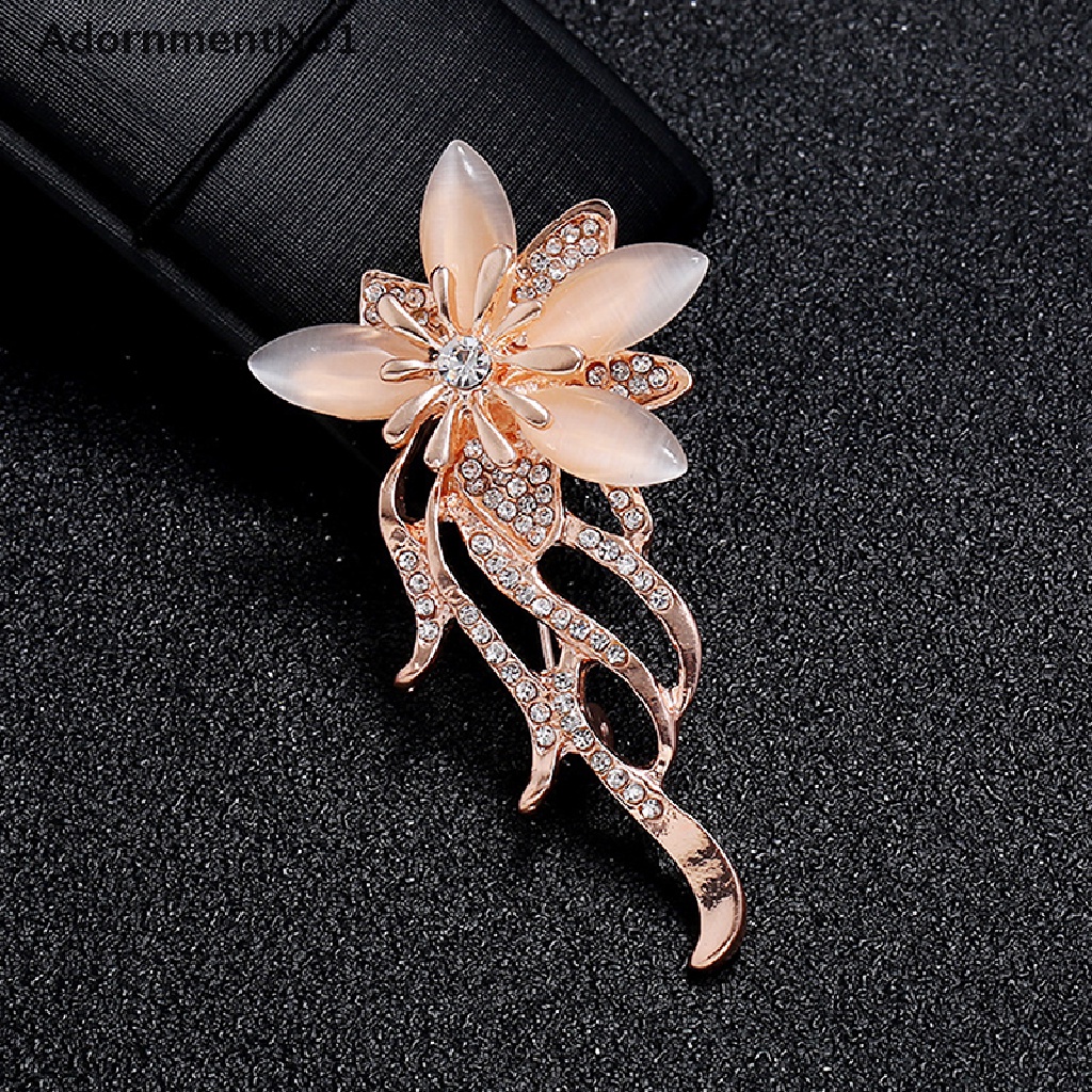 (AdornmentNo1) Bros / Pin Bentuk Snowflake / Bunga Aksen Mutiara + Berlian Imitasi Untuk Aksesoris Wanita