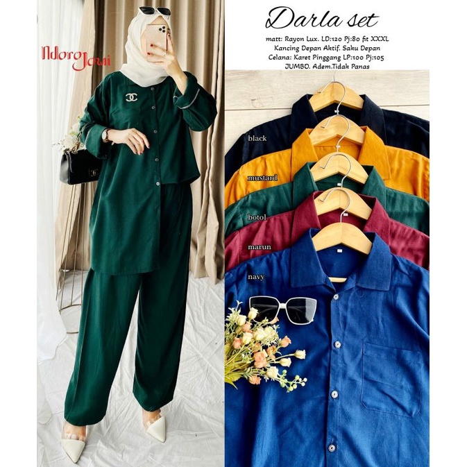DARLA / MARISA SET by NDORO JAWI Busui one set setelan Wanita Setcel Pajamas Piyama Polos Jumbo Over