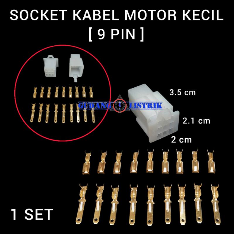 Socket Kabel Motor Socket Skun Scun Connector Cable 9 Pin Kecil