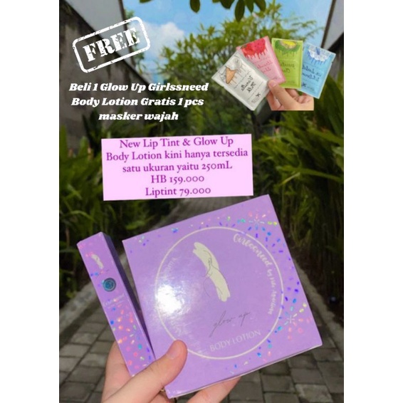HANDBODY GLOW UP GIRLSSNEED 250gr dan Liptint Girlssneed / HANDBODY VIRAL / HANDBODY PEMUTIH BPOM