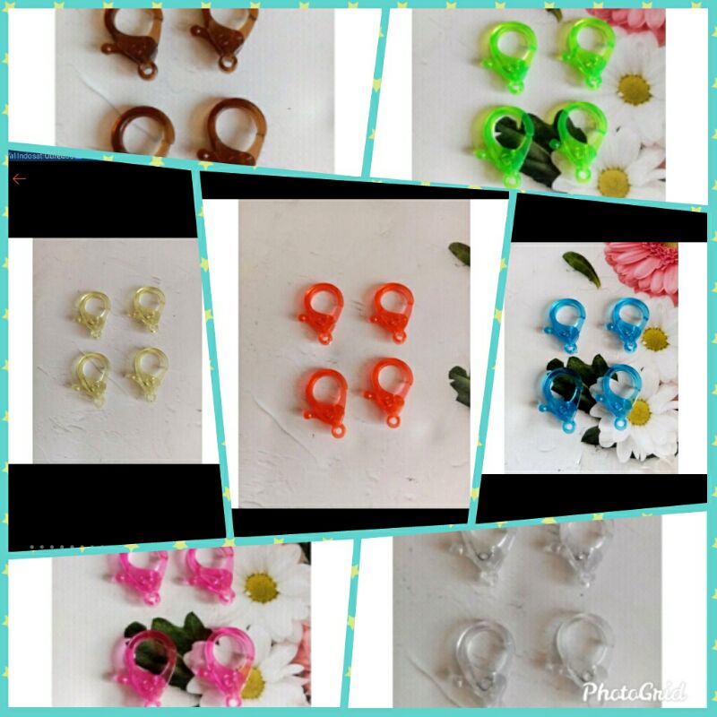 kokot plastik bening  2.5mm warna  per 1 pcs /strap masker/kalung/gelang/bros