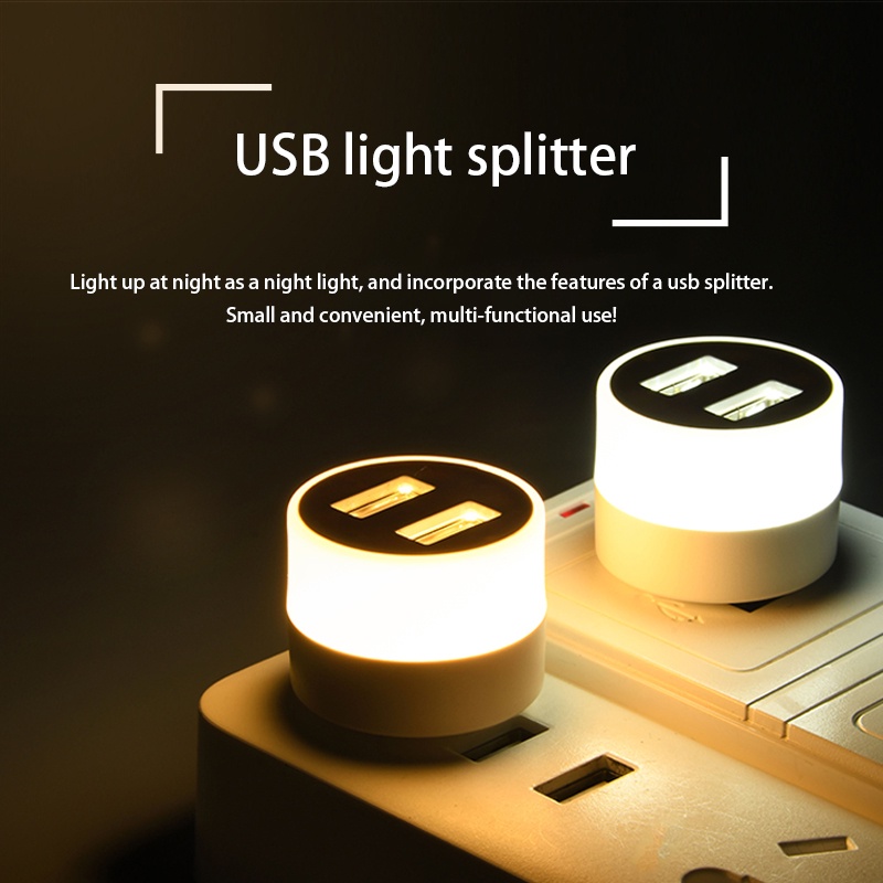 Lampu Malam / Tidur Led USB Rechargeable Plug &amp; Play Dengan Proteksi Mata