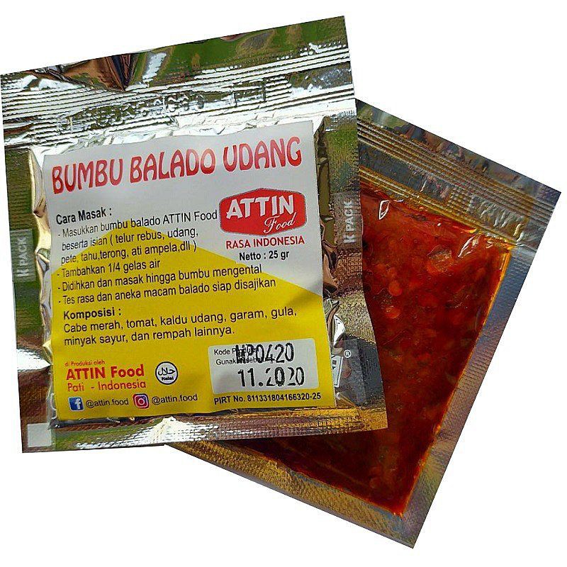 

BUMBU INSTAN BALADO Siap Masak,no pengawet 25 gr