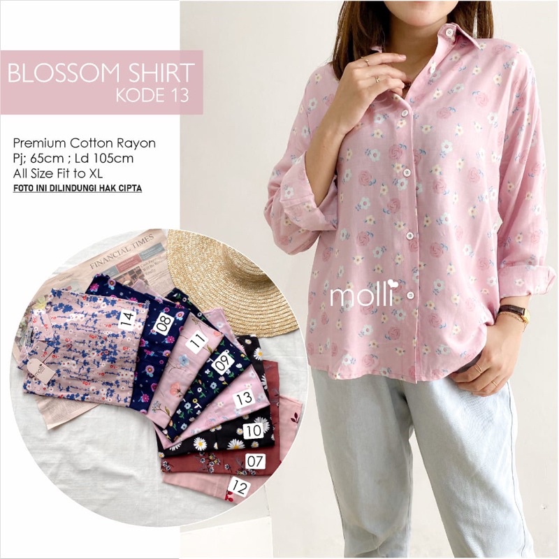 Kemeja Motif Blosom Best seller by Moela