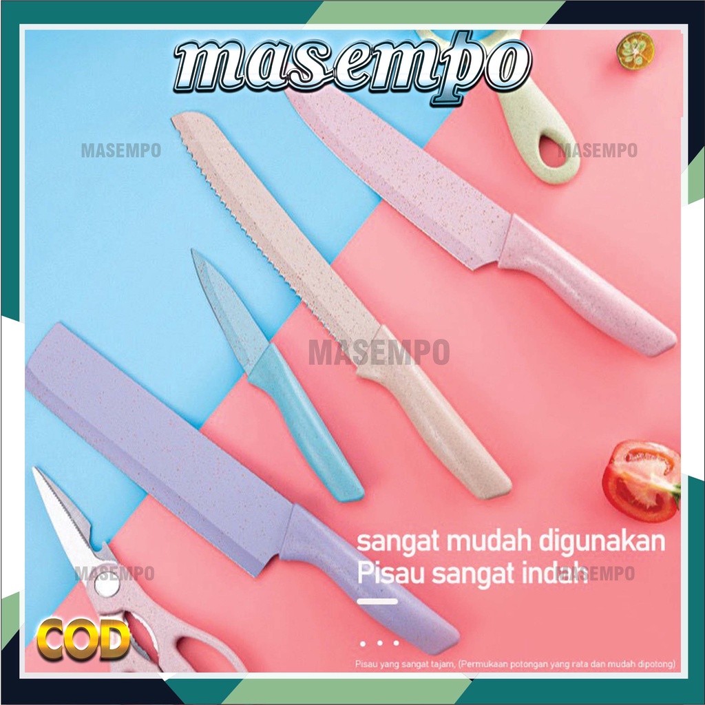 PISAU SET 6 in 1  JERAMI pisau dapur premium  KITCHEN KNIFE