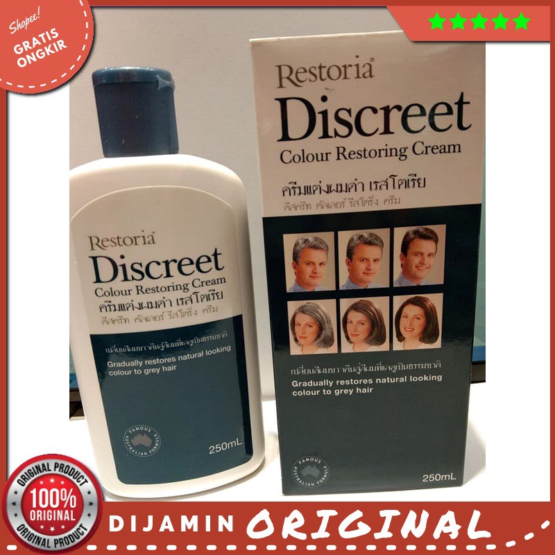 Restoria Discreet - Colour Restoring Cream 250 Ml Original Asli Ori Tahan Lama