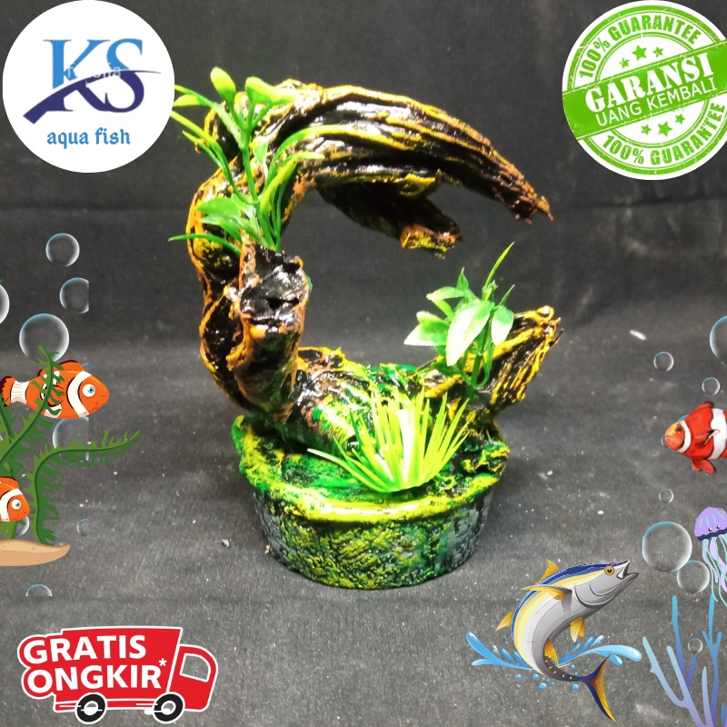 Jual Dekorasi Ornamen Hiasan Aquarium Bonsai Bulan Sabit kecil Shopee