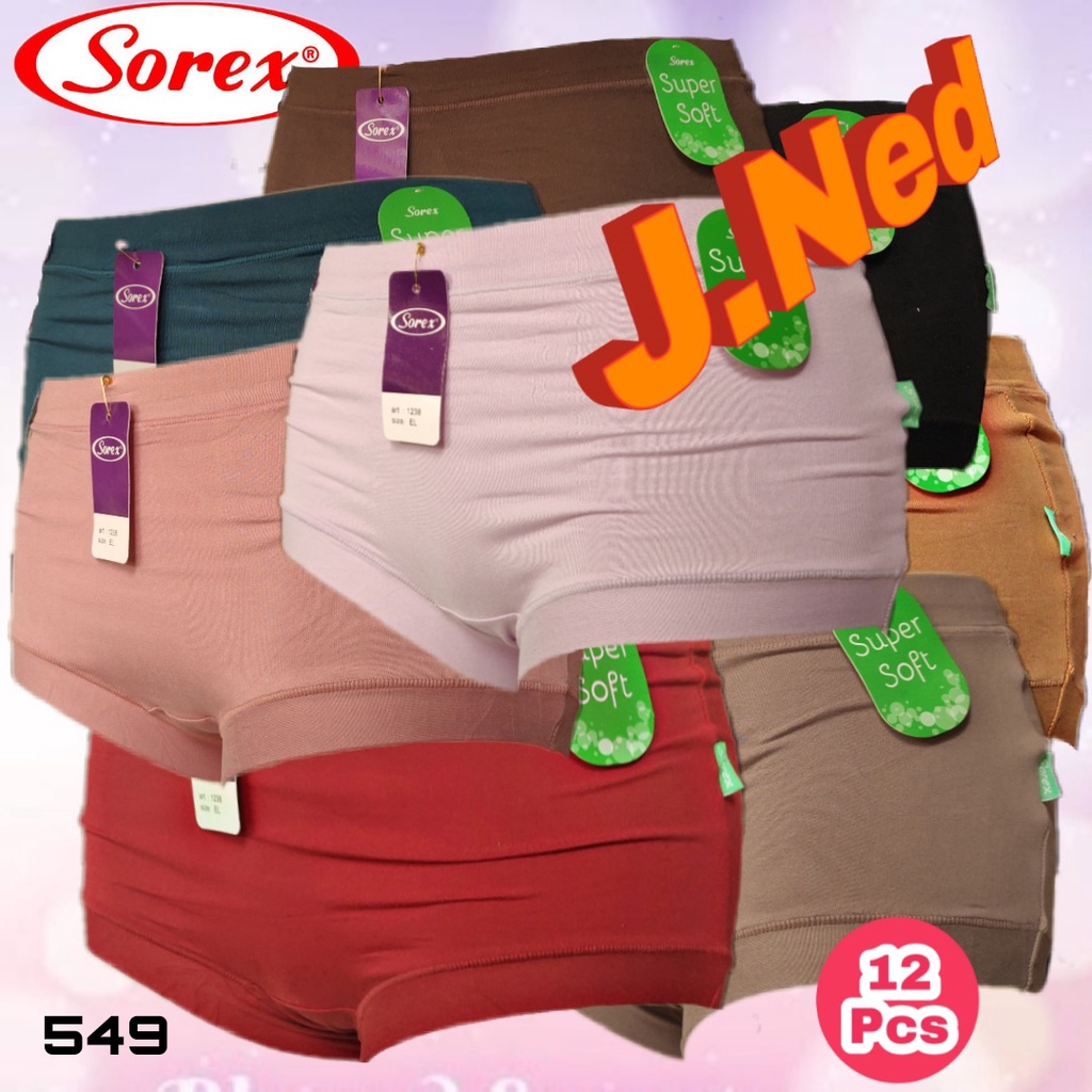 J549L (12PCS) CELANA DALAM WANITA SOREX, CD WANITA SOREX PER LUSIN