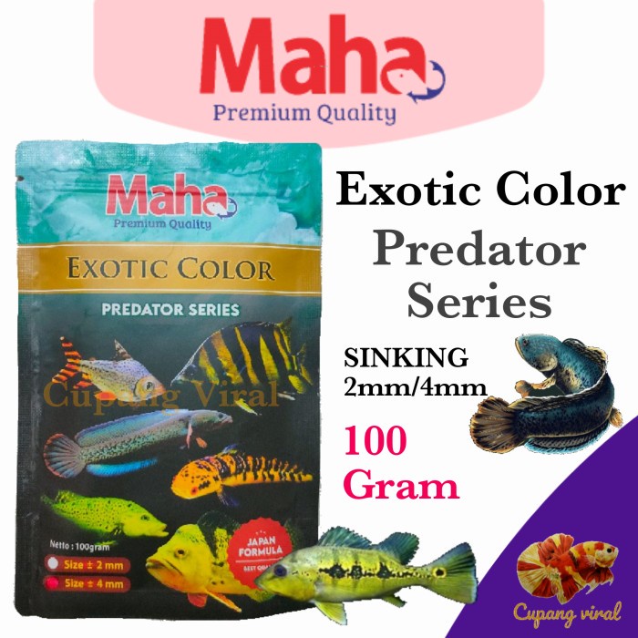 MAHA - Pelet Predator EXOTIC COLOR Japan Formula 100 Gram