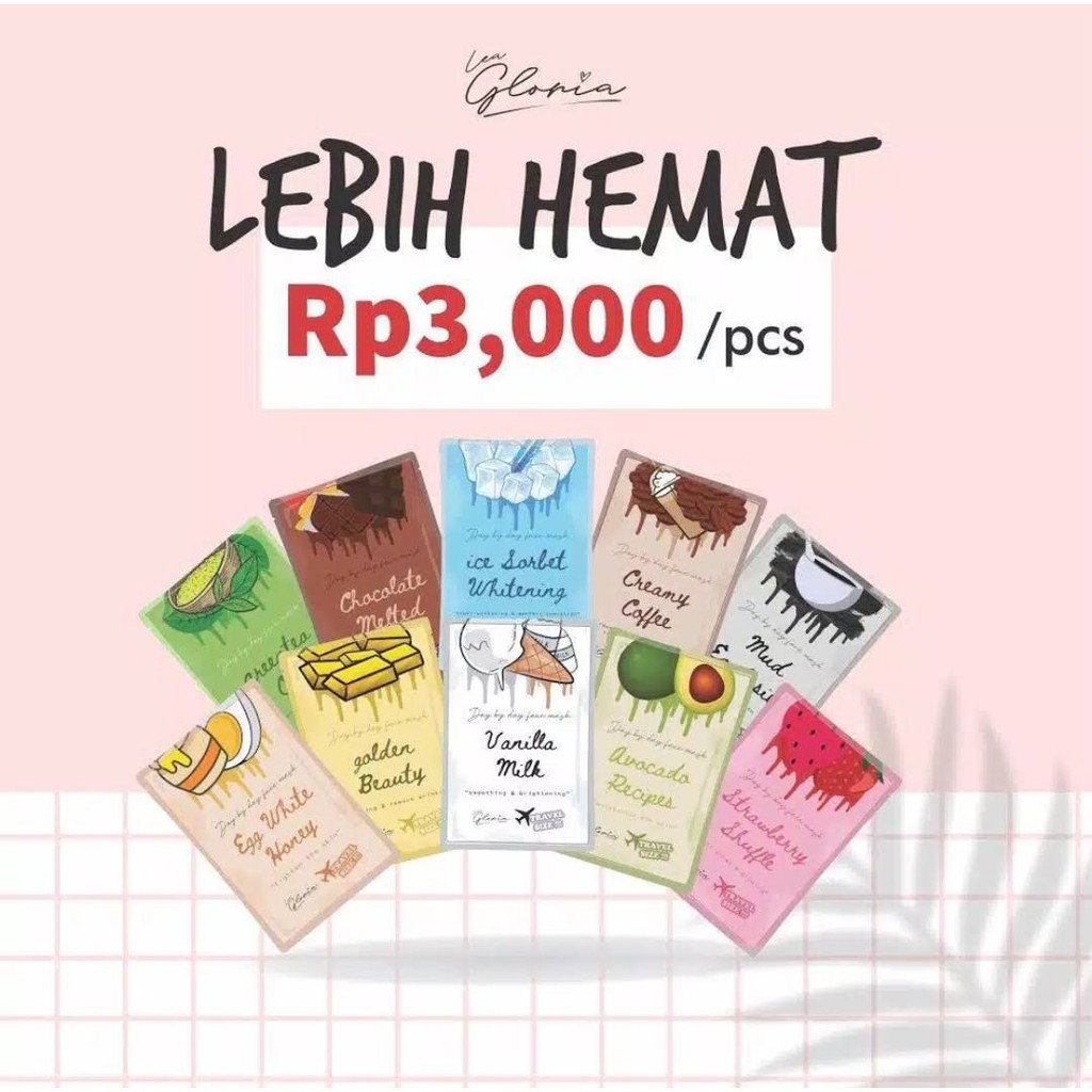 [COD] Masker Wajah by Lea Gloria Travel Size 10 g / Masker Wajah Organik by Lea Gloria