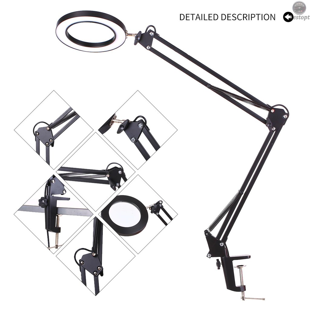 B O Lighting Led 5x Magnifying Lamp With Clamp Hands Free Magnifying Glass Desk Lamp Adjustable Swivel Arm Usb Powered Lamp Magnifier Led Lamp With Magnifier 3 Modes Dimmable Shopee Indonesia