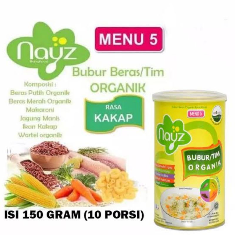 Nayz Bubur bayi organic tim 150g rasa ikan kakap