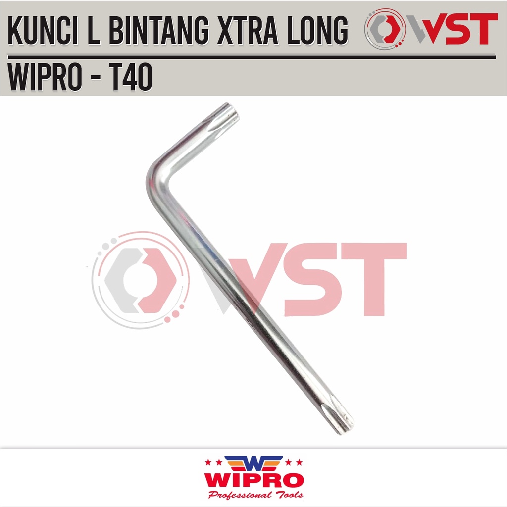 Kunci L Bintang Panjang T40 / Wipro Allen Key Torx Extra Long T 40