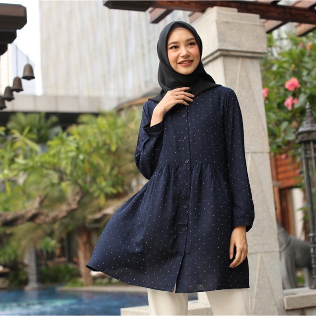 Khali Tunik Polka Navy Heaven Lights