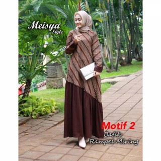  GAMIS  BATIK  TERBARU GAMIS  MEISYA STYLE BATIK  REMPEL  MIRING 