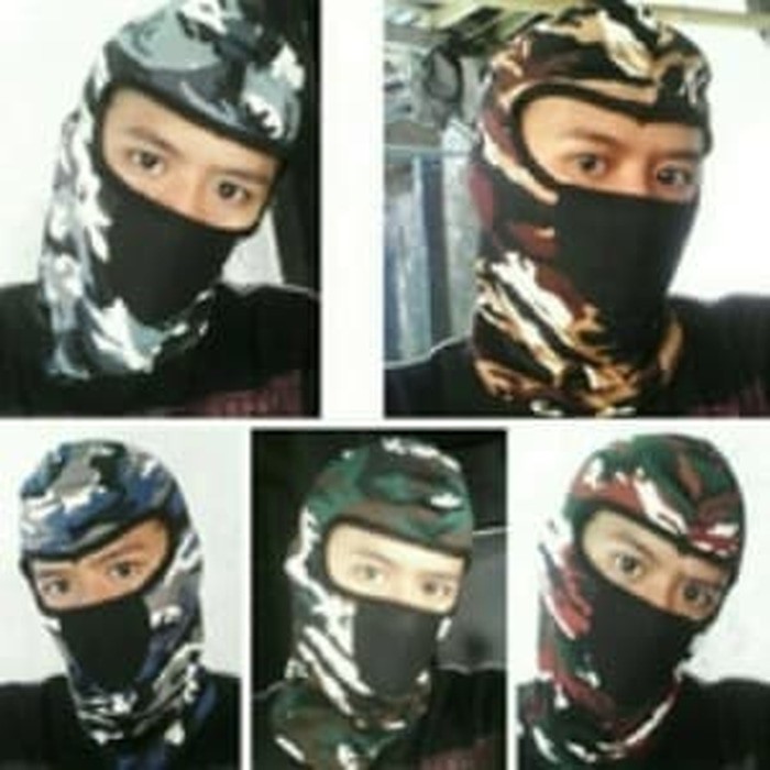 Masker Ninja Full Face Loreng /Sarung Kepala Helm/Masker Motor