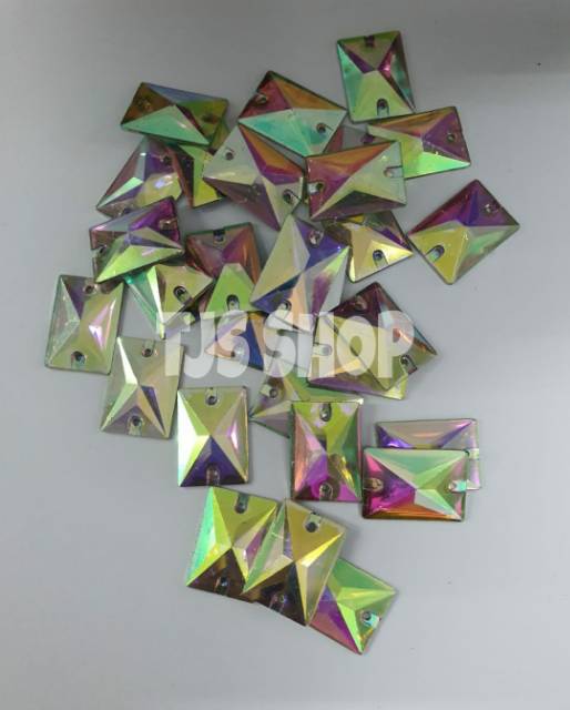 Permata resin segi 18x25 ( per 100 biji )