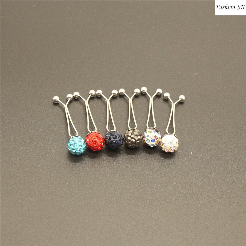 6pcs bros Pin Bola Kristal Warna Campur Untuk Hijab M20022-6PCS