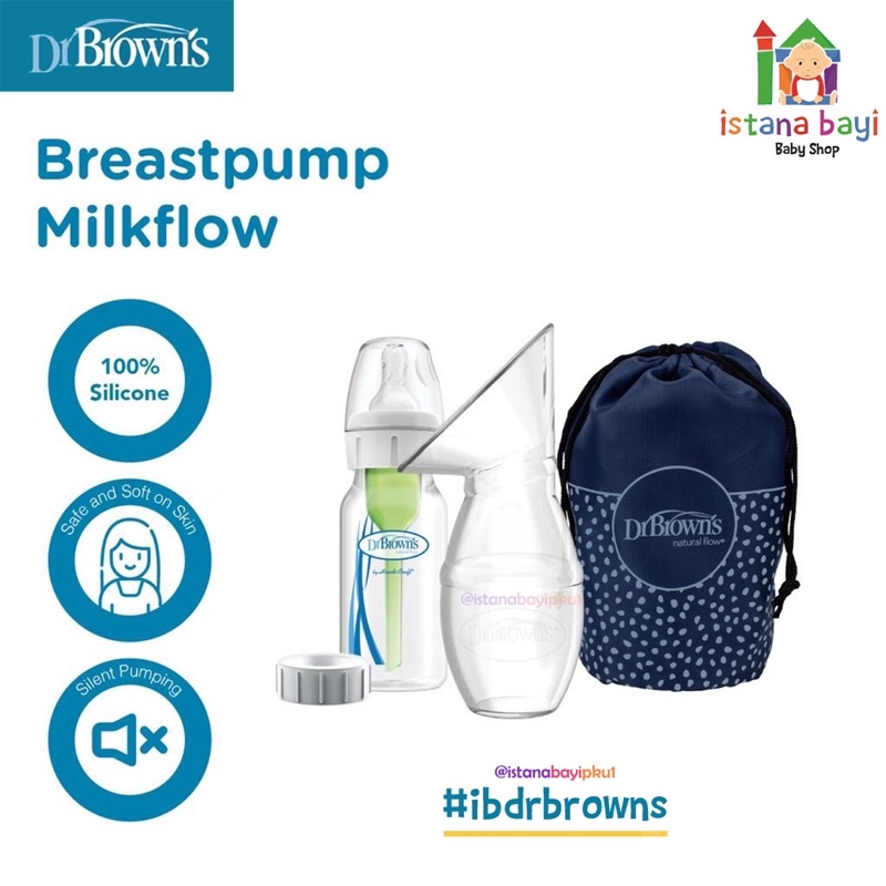 Dr.Brown's Milkflow Silicone BreastPump w/ 120ml PP Opt+ Bottle/POMPA ASI SILICONE