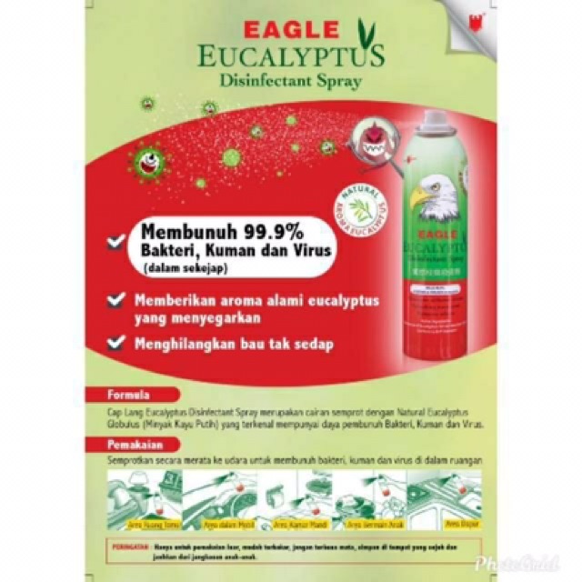 Eagle eucalyptus caplang disinfectant spray 50ml,280ml, dan 500ml