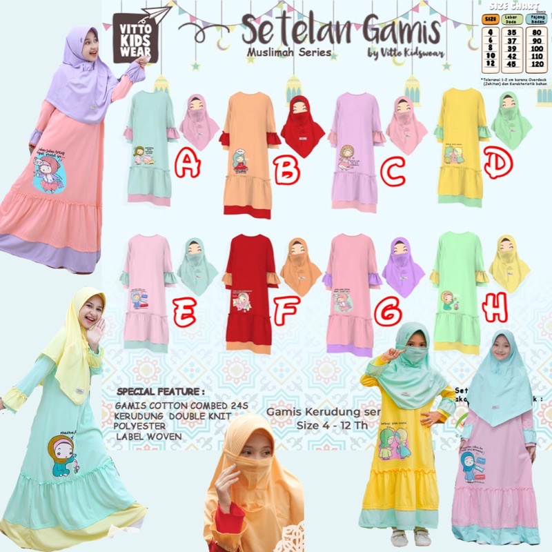 Gamis Anak Set Gamis Vitto