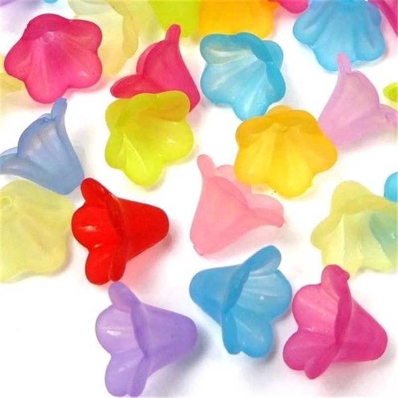 20/100pcs Mixed Trumpet Flower Frosted Acrylic Plastic Beads Caps for DIY Bracelet Necklace Making Jewelry Findings Wholesale