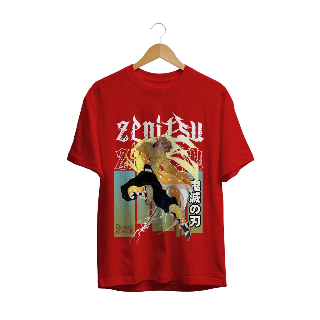 T'SHIRT KAOS BAJU DEMON SLAYER ZENITSU AGATSUMA KIMETSU NO YAIBA PREMIUM