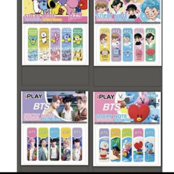 

slns470 (bebas pilih motif) PEMBATAS BUKU BTS / POST IT BT21 / BLACKPINK STICKY NOTE KPOP ( isi 100 sheet ) Promo 2020