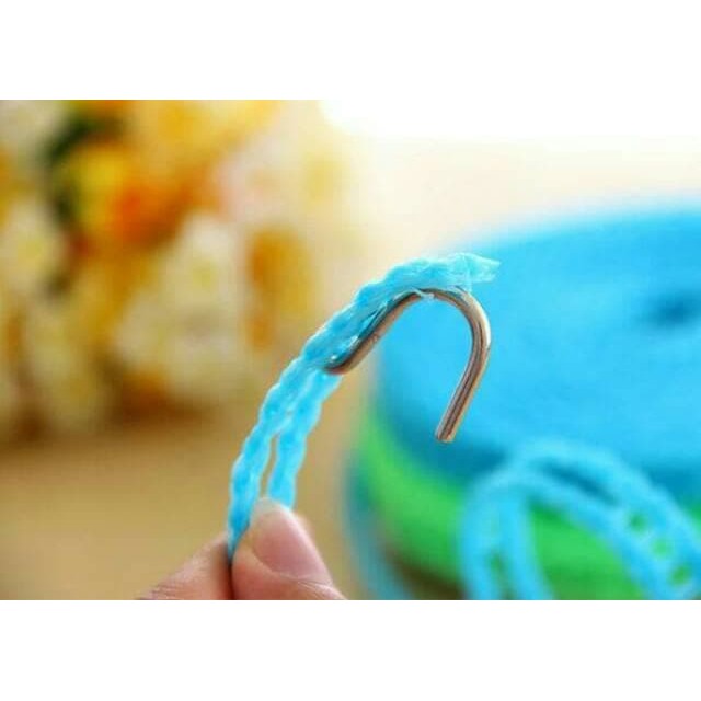 Tali Tambang Jemuran Baju Celana Pakaian Bahan Plastik 5 Meter Pengait