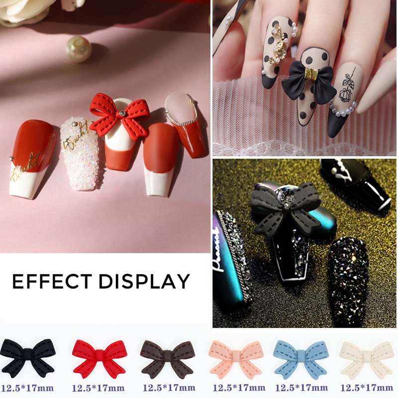 30 / 48 Pcs Dekorasi Nail Art Bentuk Beruang 3D Bahan Akrilik Warna Campur