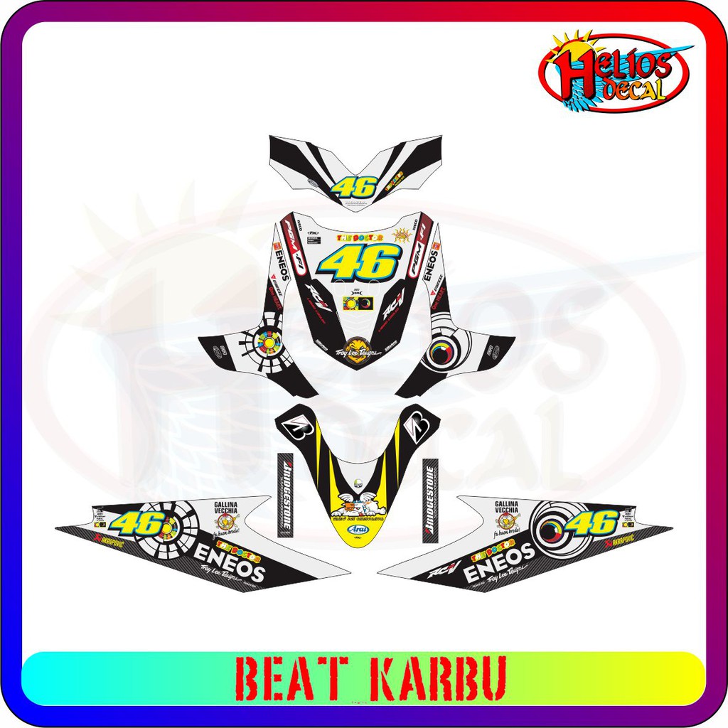 STICKER DECAL MOTOR HONDA BEAT KARBU - MOTO GP