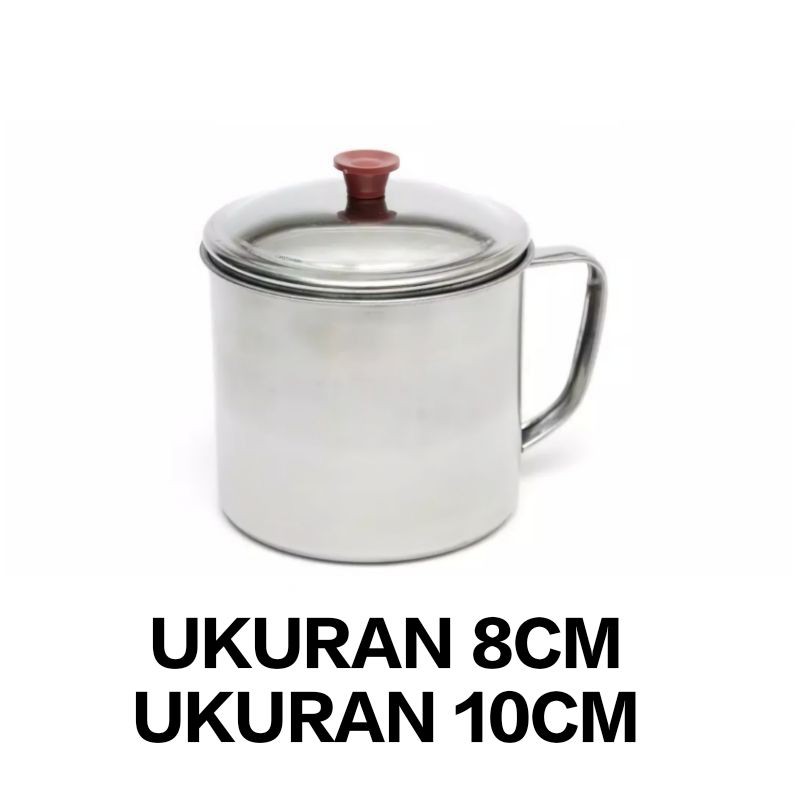 Mug stainless ada tutup/Cangkir kopi/Cangkir teh