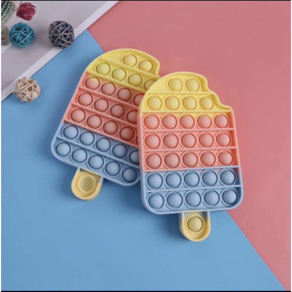 LYSASHOP -  Pop It BESAR AMONG US DINO UNICORN SEGIEMPAT JUMBO RAINBOW PUZZLE MAINAN EDUKASI ANAK-8