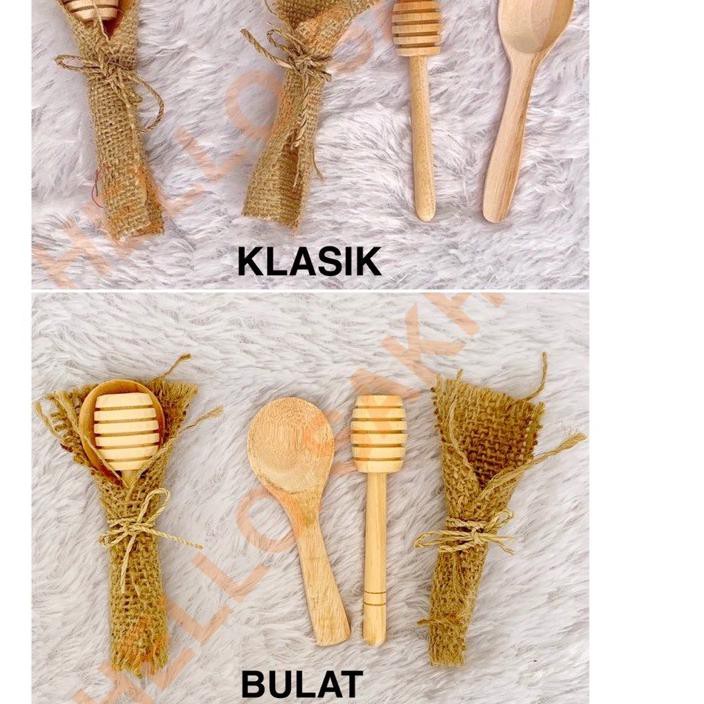 MEN SALE SENDOK MADU KECIL SET ISI 2 / SENDOK KAYU / ADUKAN / TANPA PERNIS / NON PLITUR VARNISH/ HON