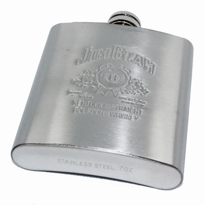 Botol Minum Hip Flask 7oz - F0212 - Silver