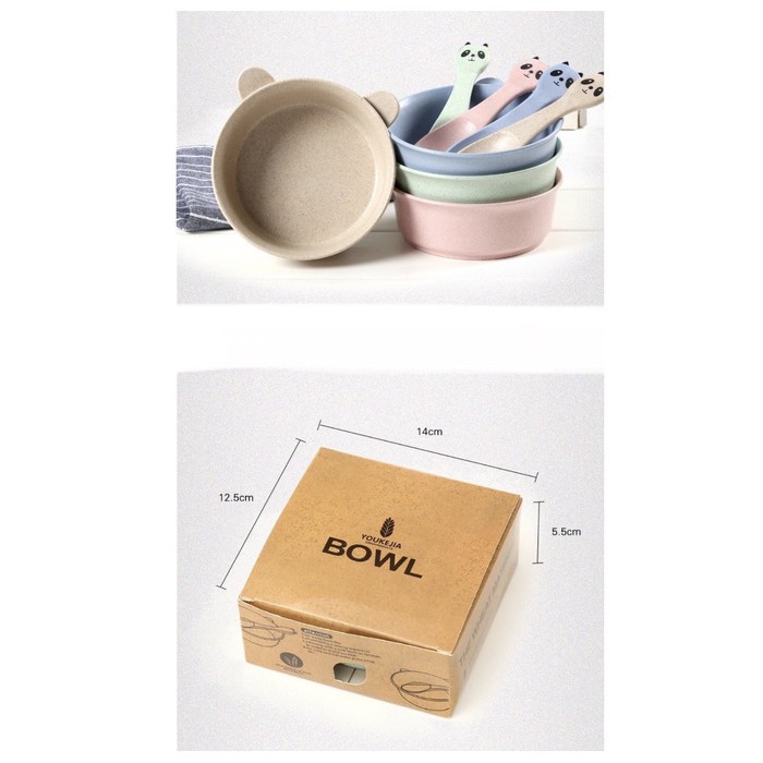 DODORY HL0343 Mangkok Mangkuk Piring Makan Anak Balita Bayi Silikon Silicone Wheat Straw Bowl Bentuk Beruang