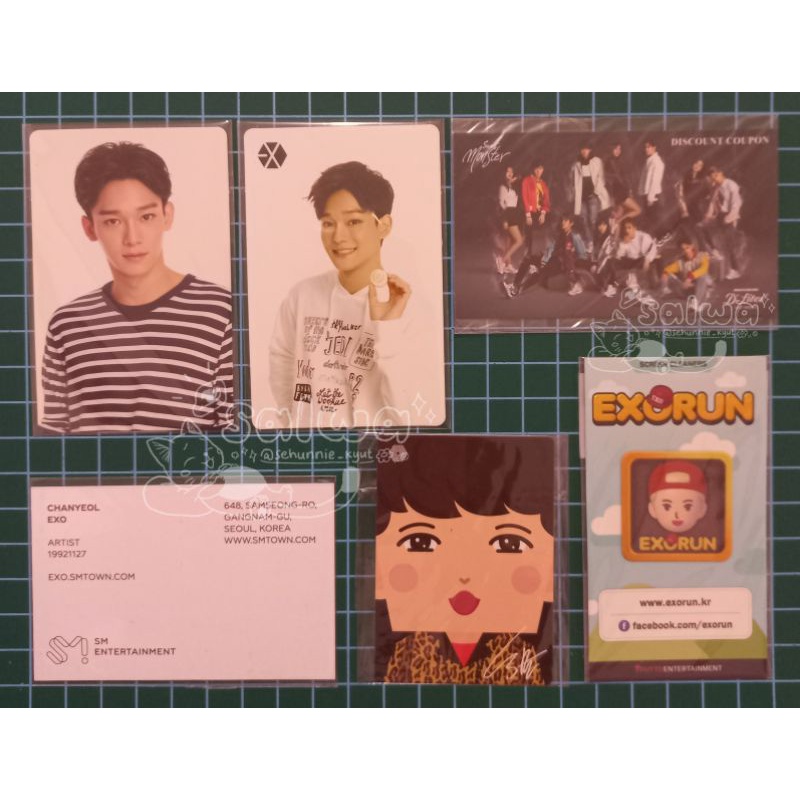 PHOTOCARD EXO SUHO EXORUN CHEN SUM CAFE CLEVOS LAY LUNCH BOX CHANYEOL NAME TAG EXO RED VELVET SWEET 
