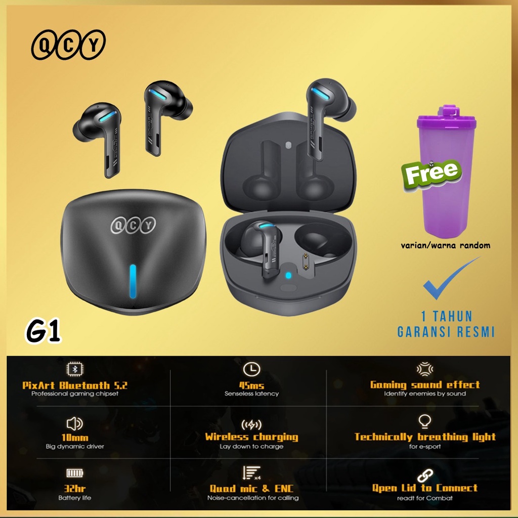 QCY G1 45ms Low Latency Gaming Earbuds TWS Gaming Earphone