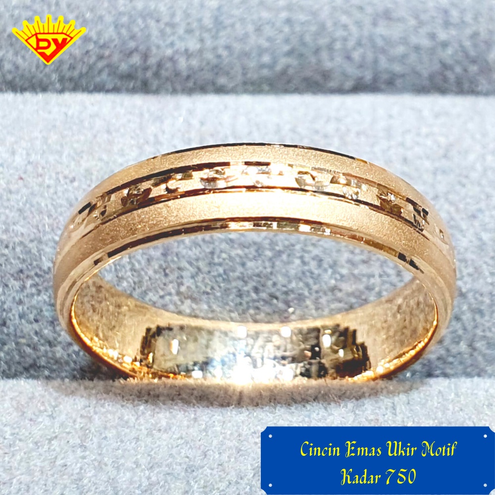 Cincin Emas Ukir Motif Kadar Emas 75%