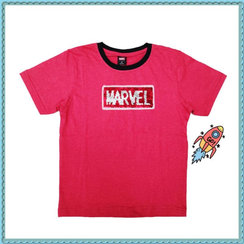 Nevada marvel flip sequin red kaos anak laki laki 4-5 thn