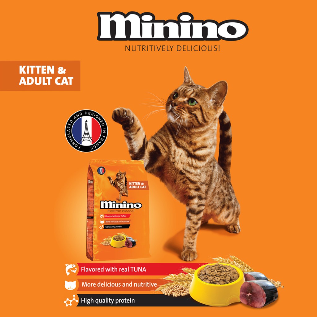 Makanan Kucing Kering MININO Tuna Adult - Kitten Kering 500 Gram - 800 Gram - 1 KG / Dry Cat Food Murah