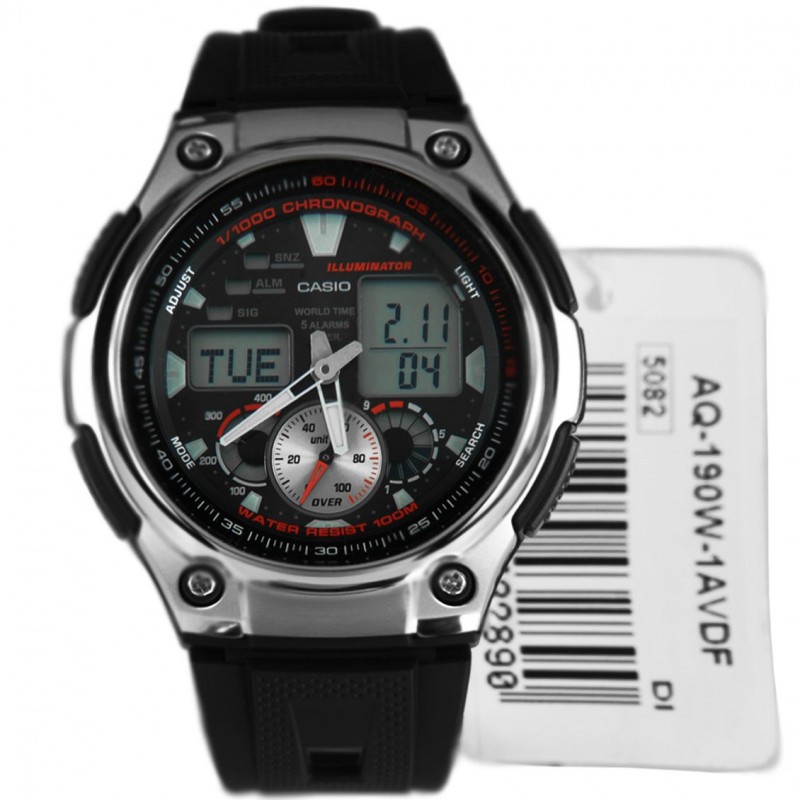 Jam tangan pria Casio AQ-190W-1AVDF ORIGINAL RESMI